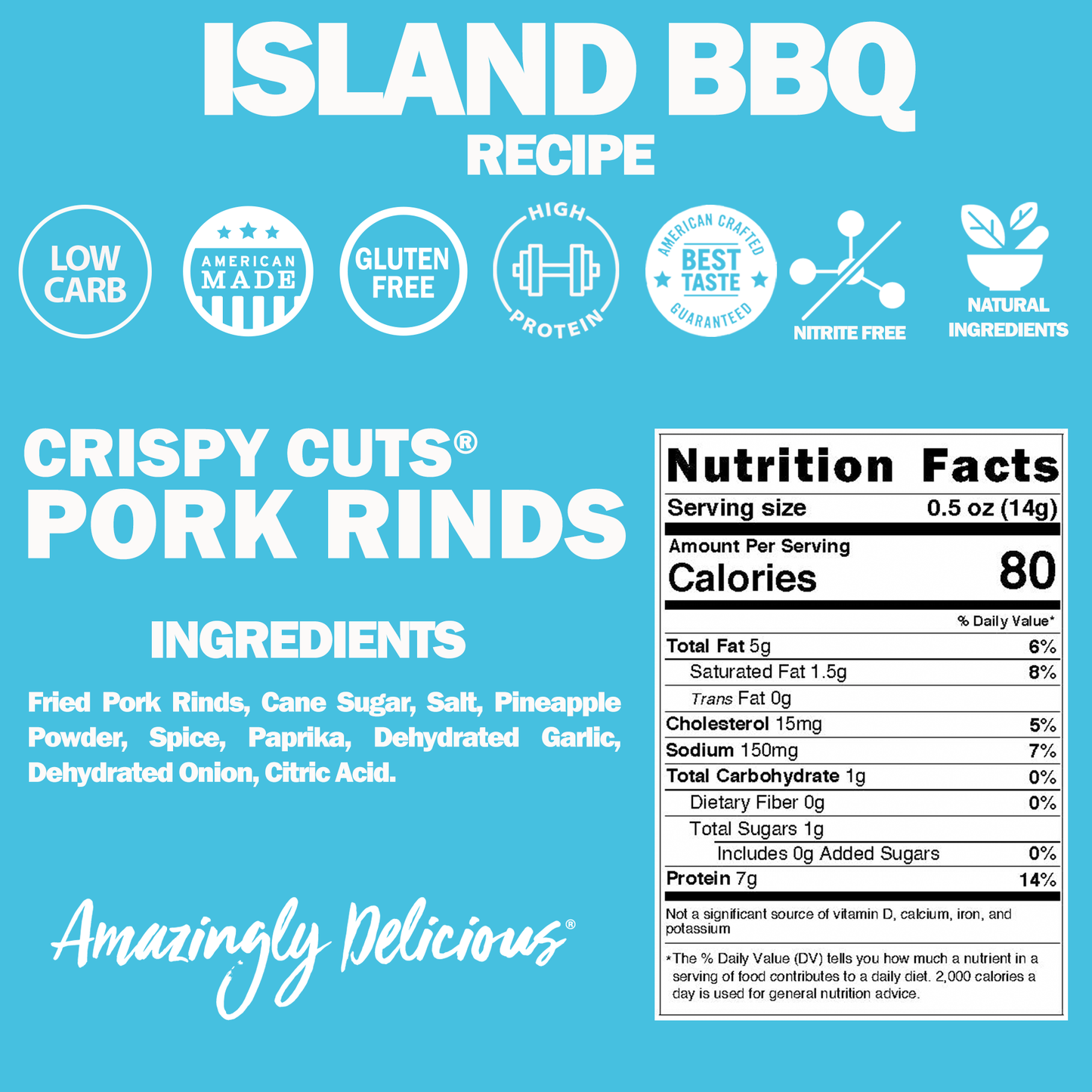 Crispy Cuts Island BBQ Pork Rind 2.5oz