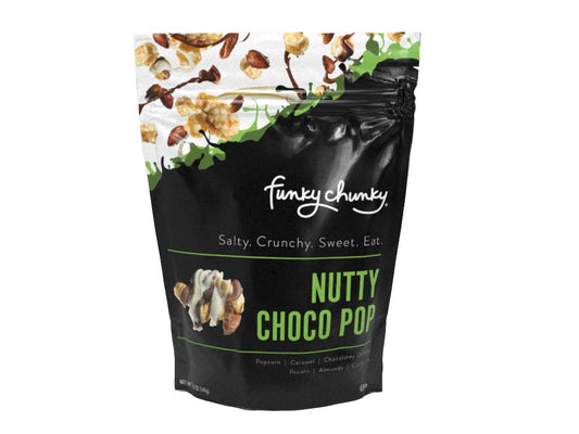 Funky Chunky - Nutty Choco Pop | Caramel Corn Chocolate Popcorn |  5-ounce Bags