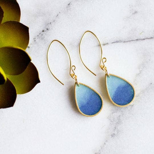 Turquoise Brass Raindrops