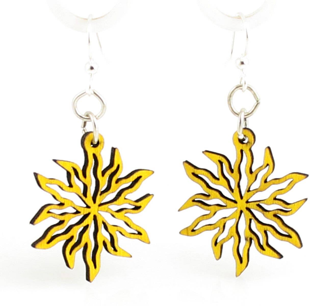 Wild Flower Blossoms Earrings: Lemon Yellow~ Green Tree Jewelry
