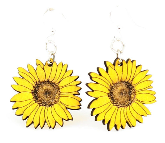 Detailed Sunflower Earrings - Lemon Yellow