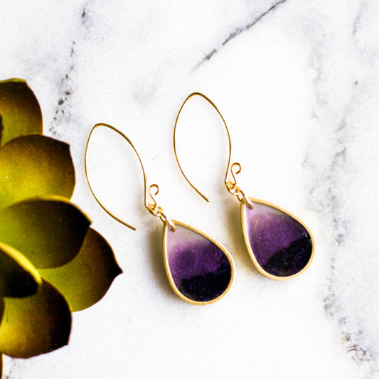 Plum Brass Raindrops