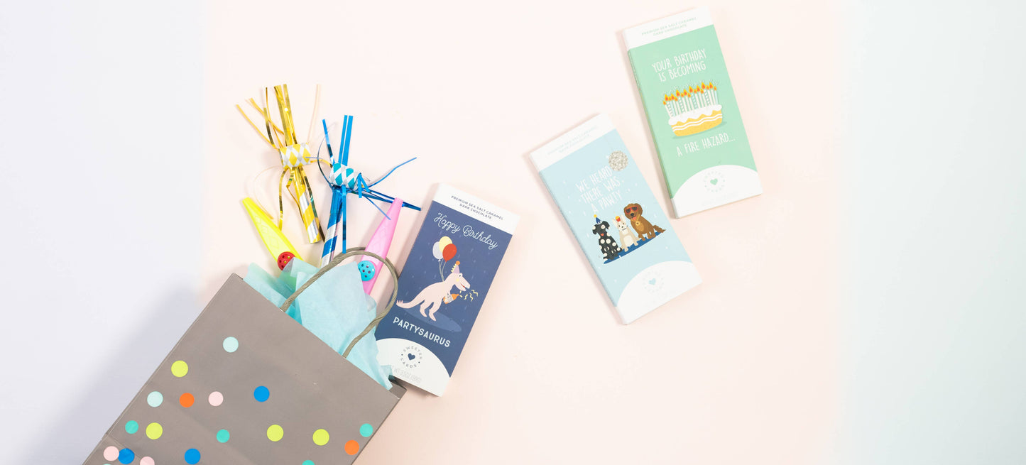 Birthday Greeting Card and Chocolate – Heard There Was A Pawty