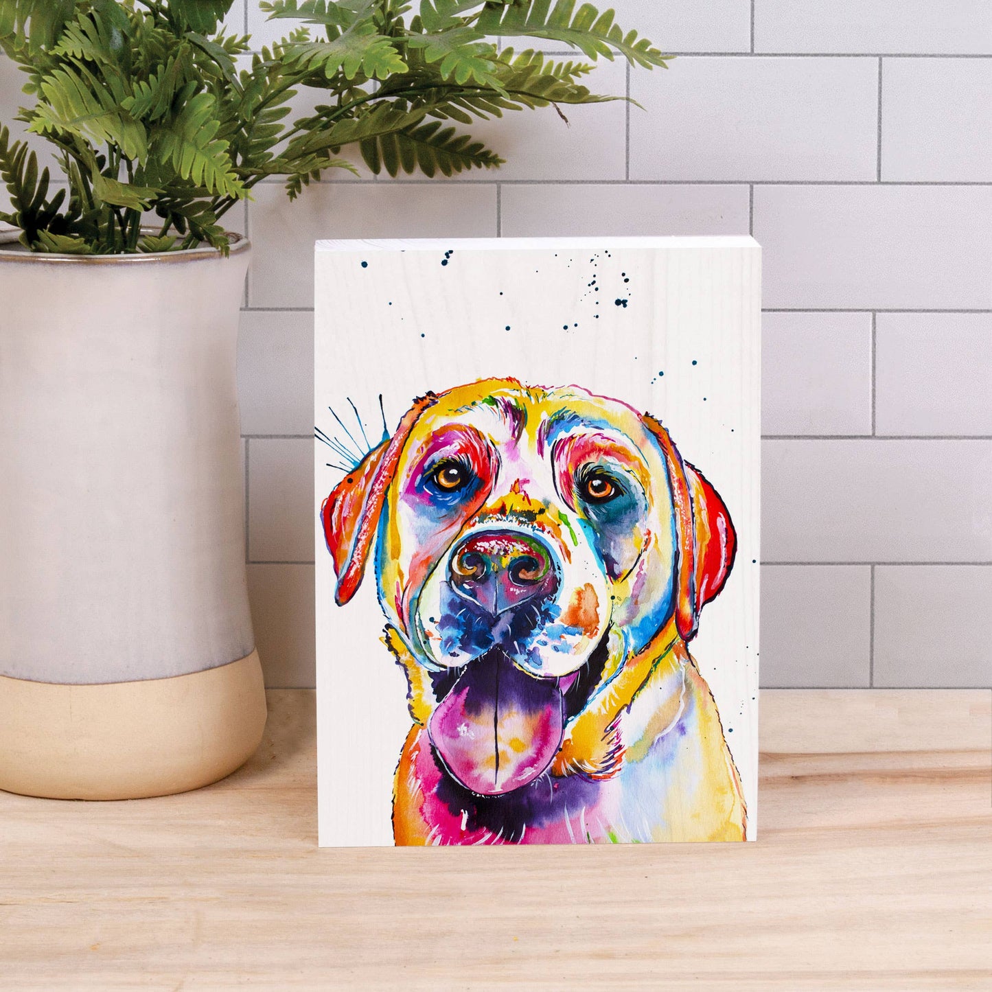 Lab Wood Block Décor