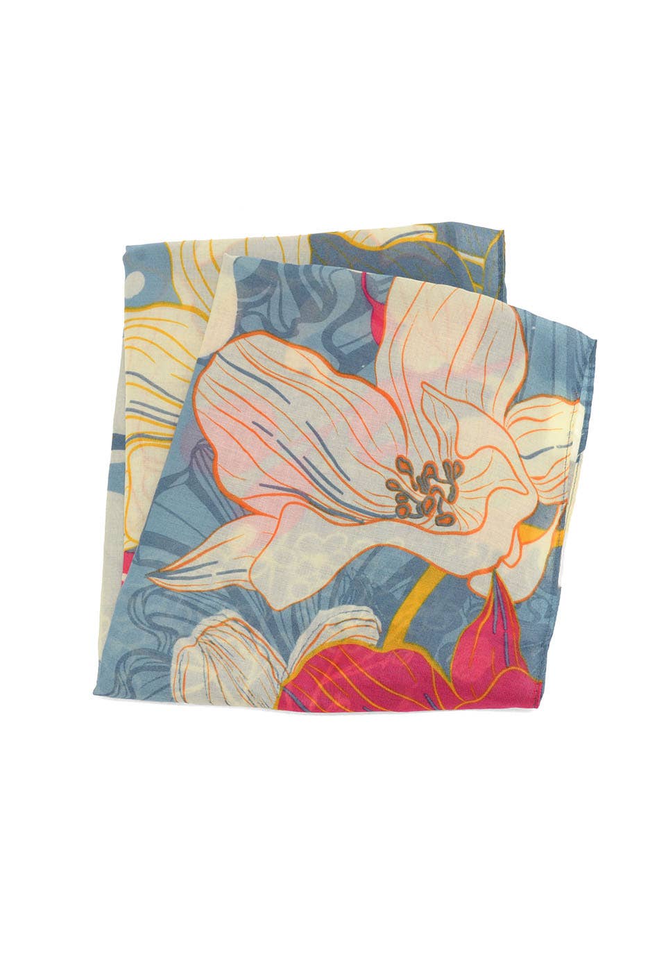 Golden Dispersed Blooms Scarf 180x90