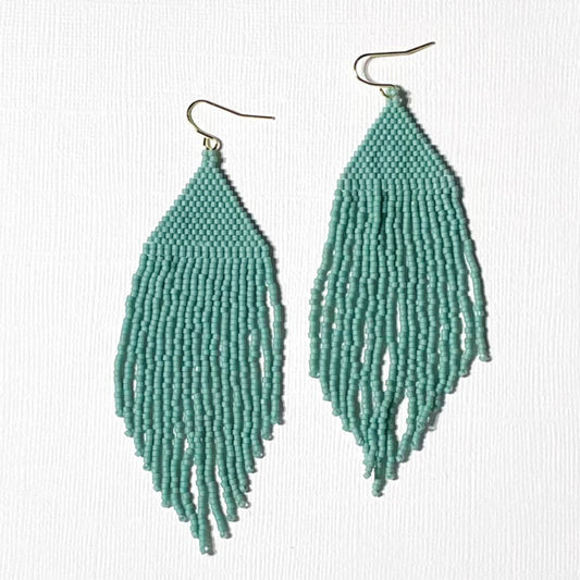 Alam Ko Jewelry - Ivy Sea Green Fringe Earrings