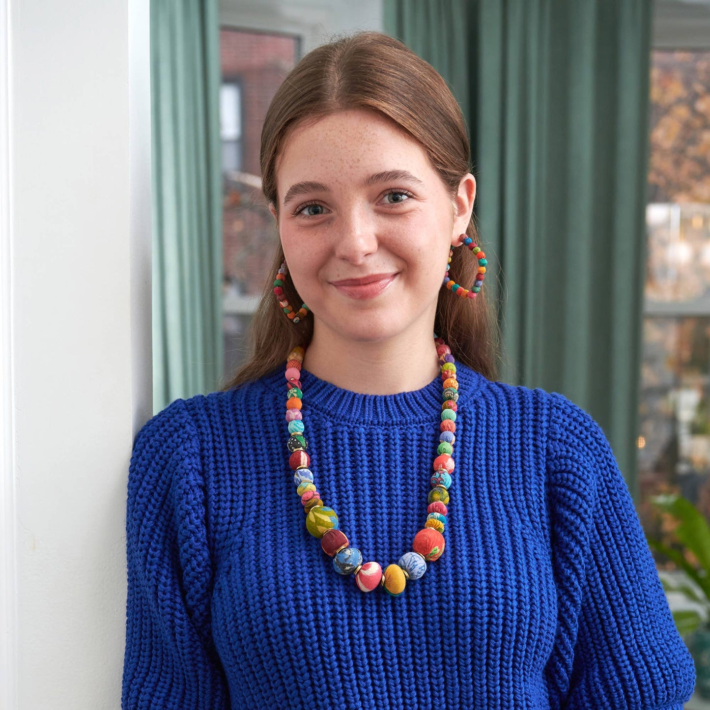 Kantha Diamond Hoops