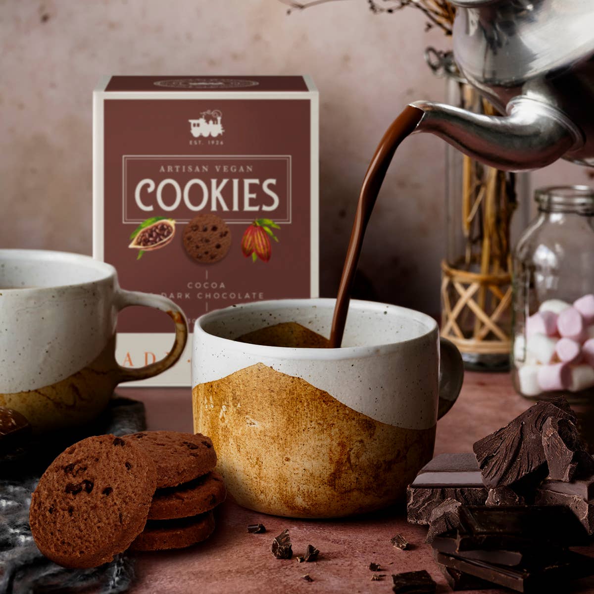 Cookies with Cacao and Dark Chocolate (Snack Cookie Vegan)