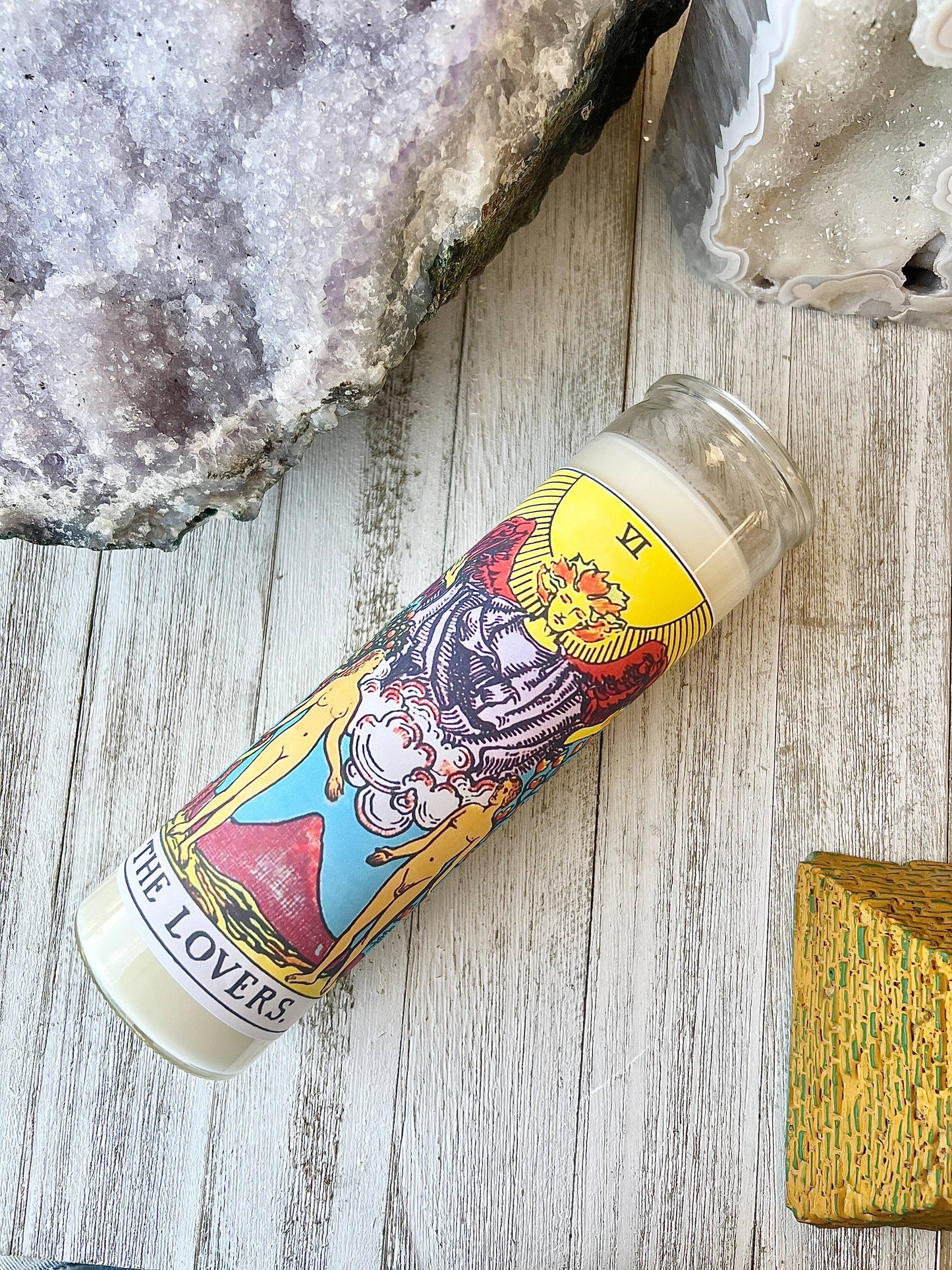 Lunastry - Tarot Prayer Crystal Candle: The Moon