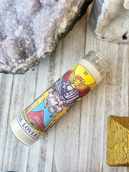 Lunastry - Tarot Prayer Crystal Candle: The Moon