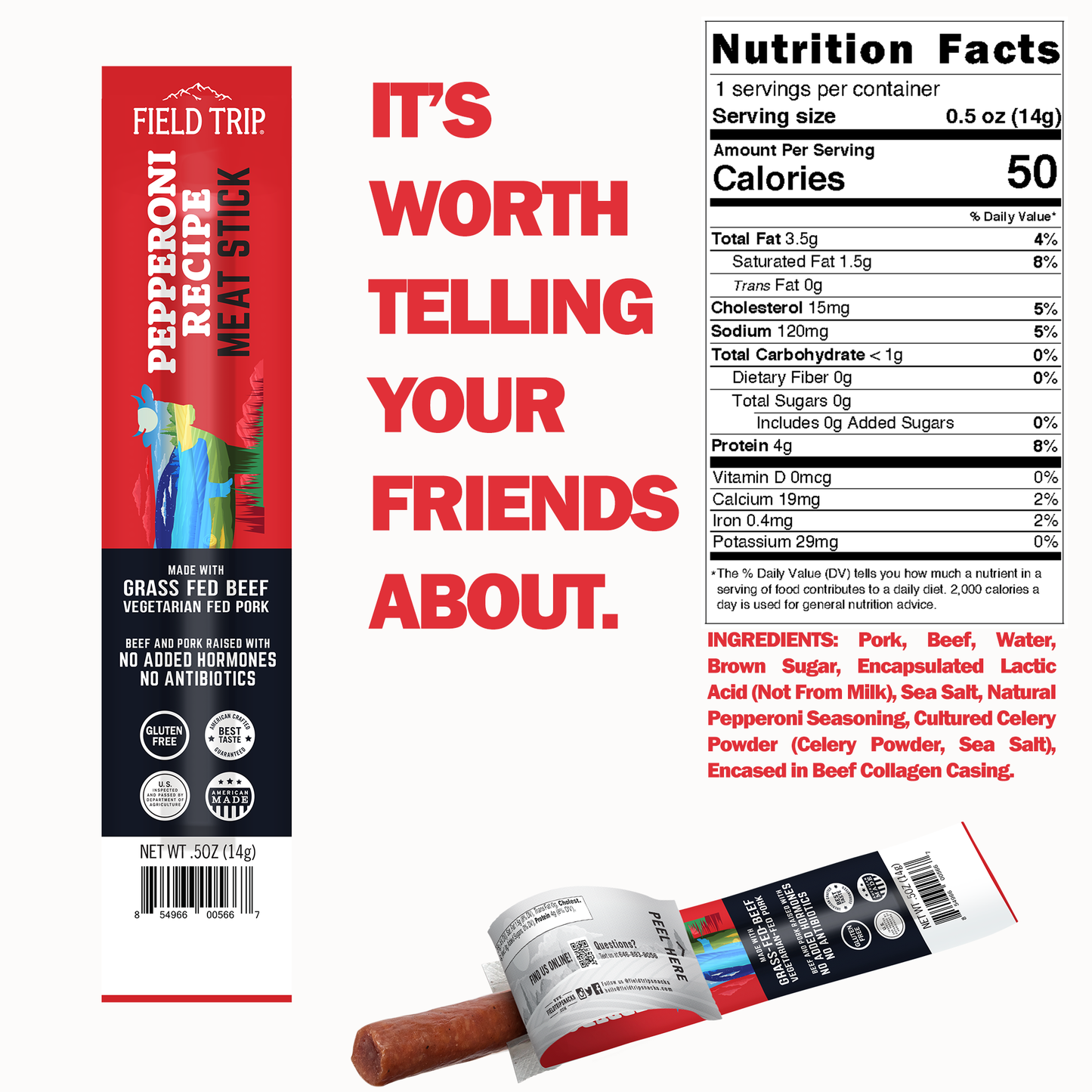 Pepperoni Seasoned Meat Stick (0.5oz)
