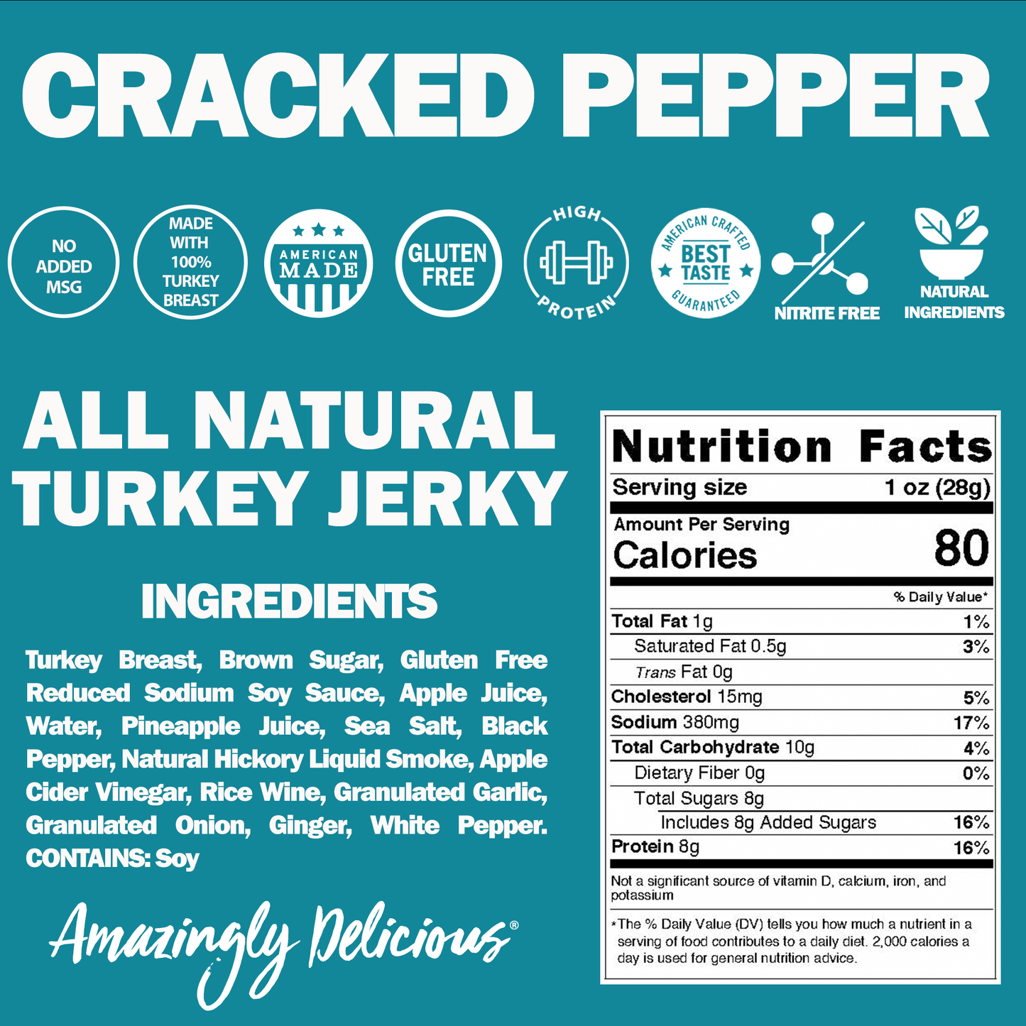 Cracked Pepper Turkey Jerky (2.2oz)