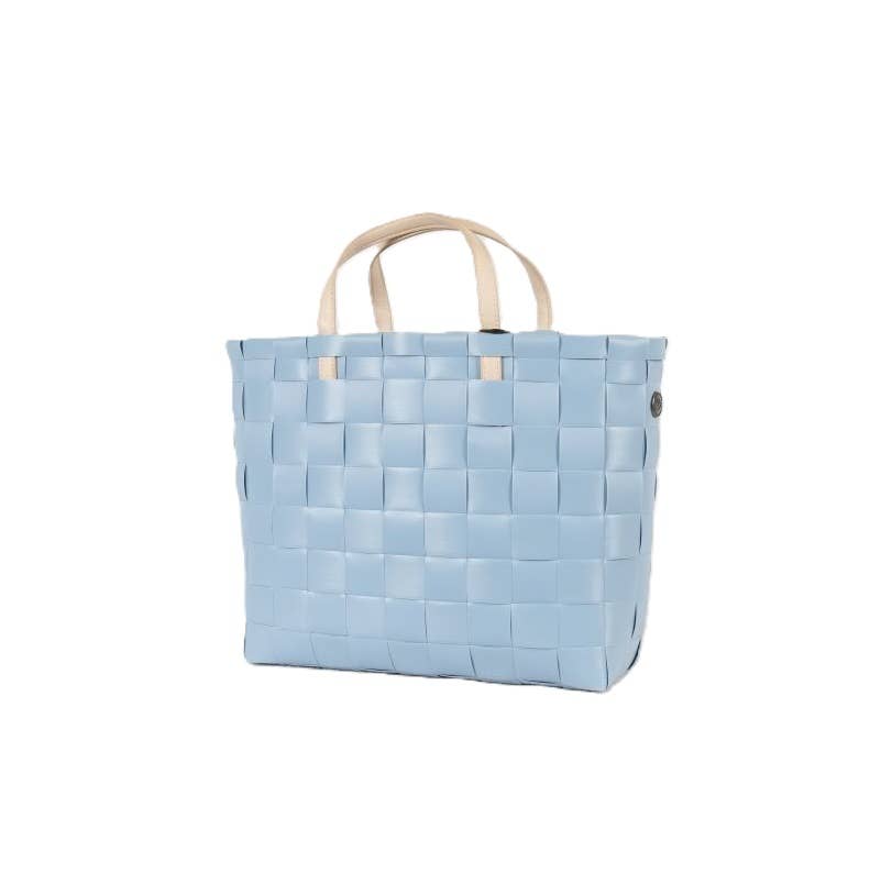 Petite Recycled Handwoven Small Tote w/Inside Pocket-Faded Blue