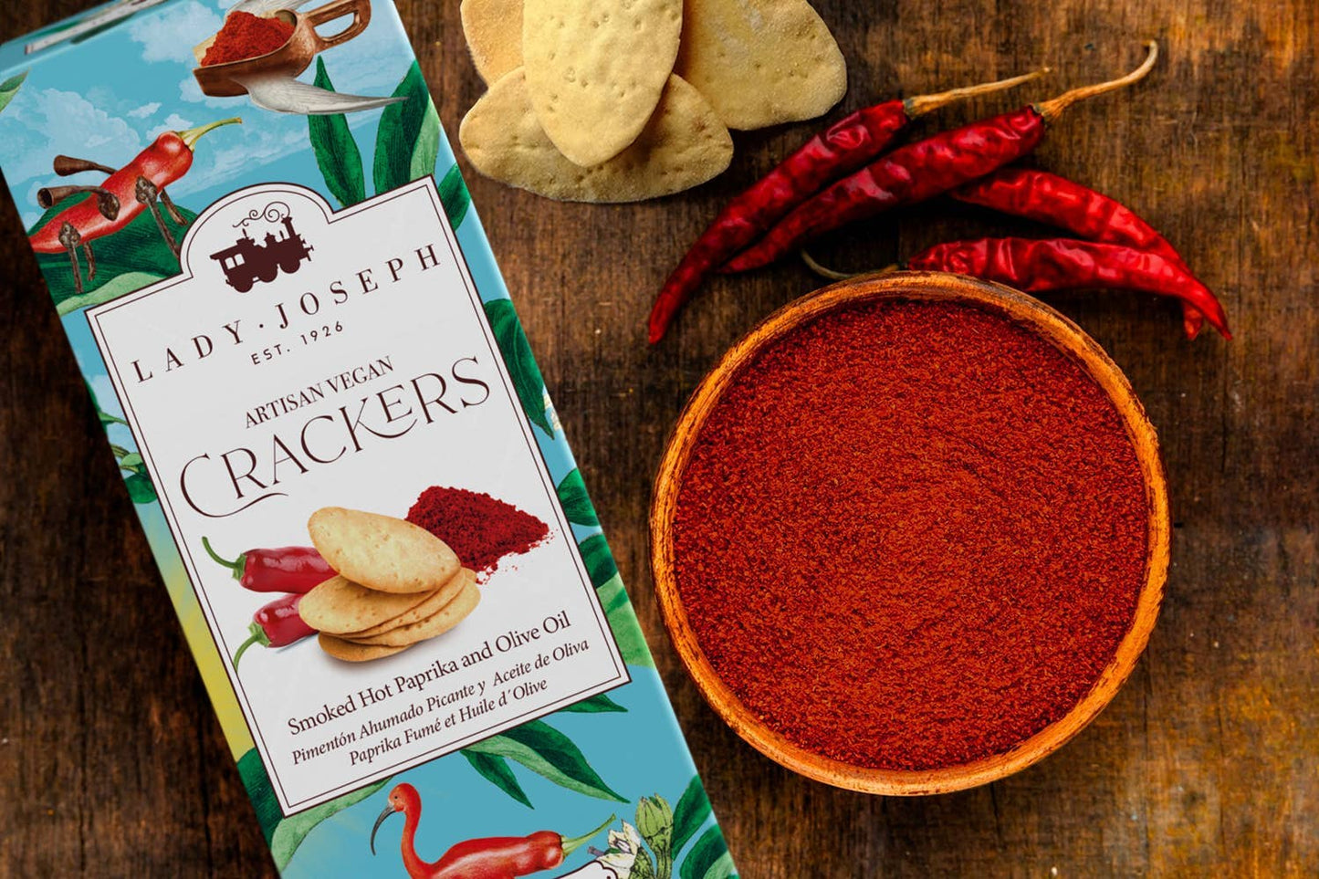 Crackers with Smoked Hot Paprika. Vegan
