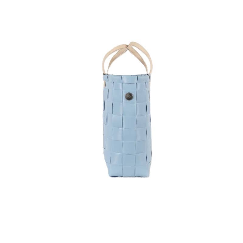 Petite Recycled Handwoven Small Tote w/Inside Pocket-Faded Blue