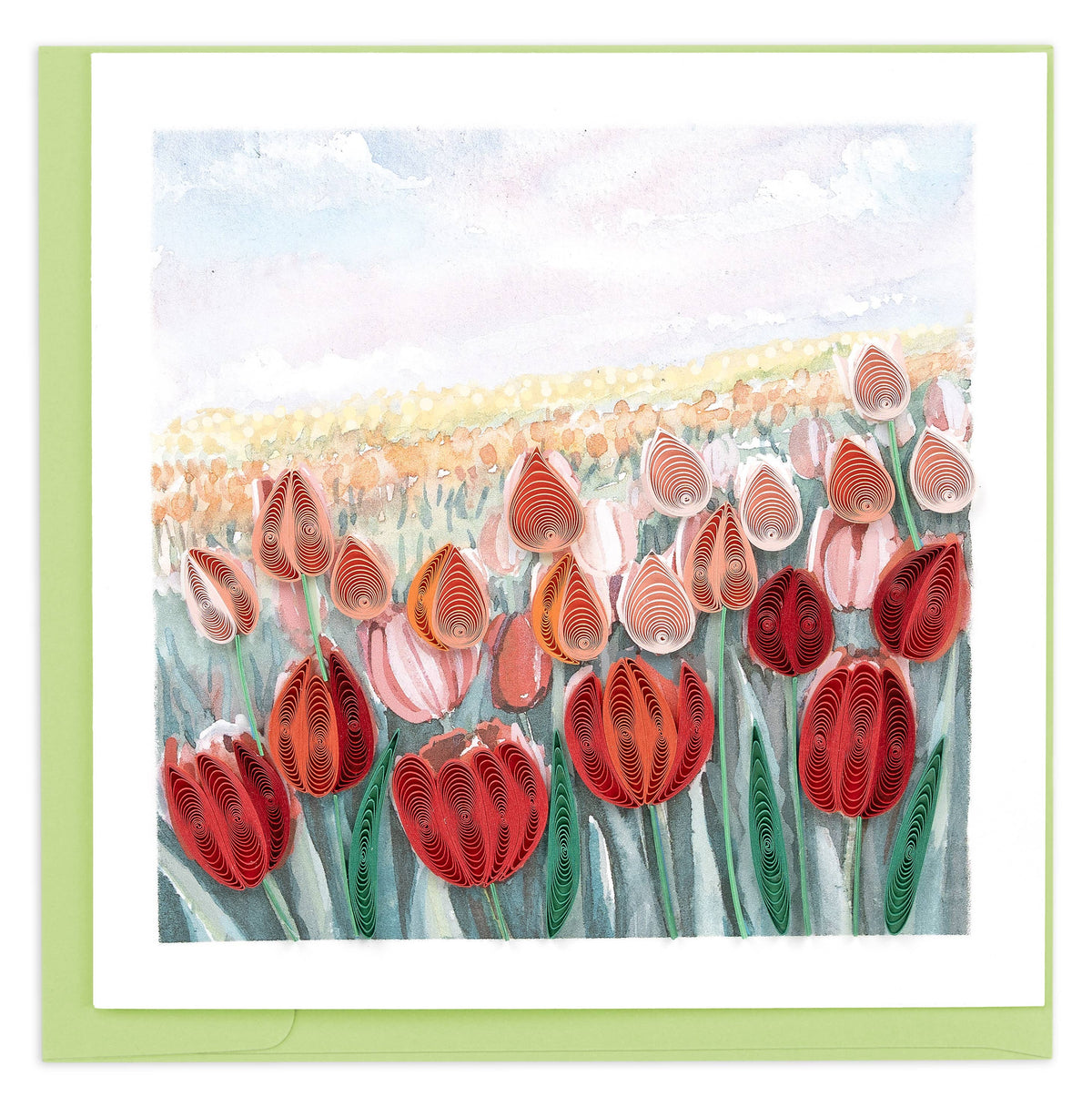 Quilling Card - Tulip Field