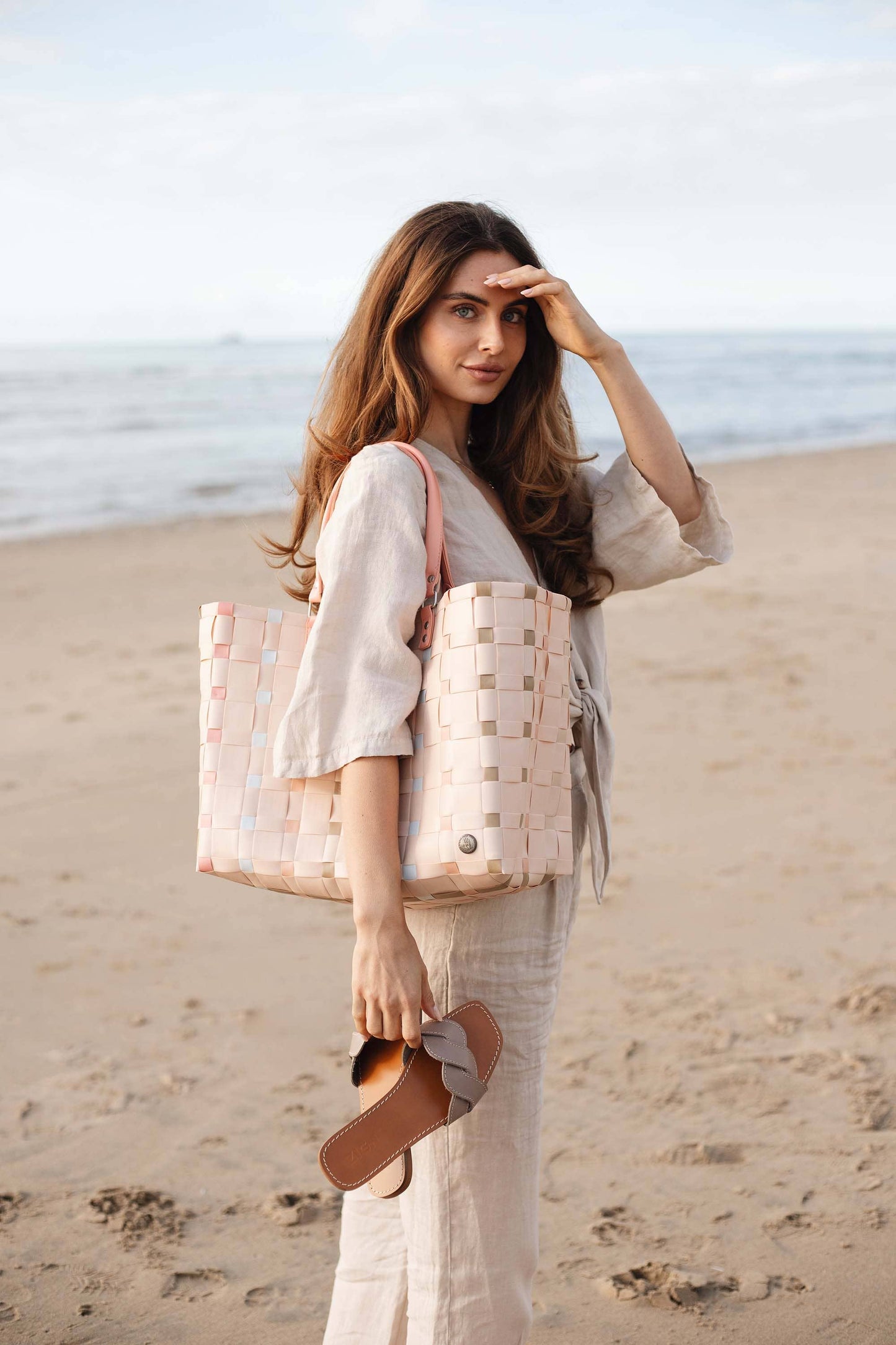 Dots Recycled Handwoven Leisure Tote Bag - Ballet Mix