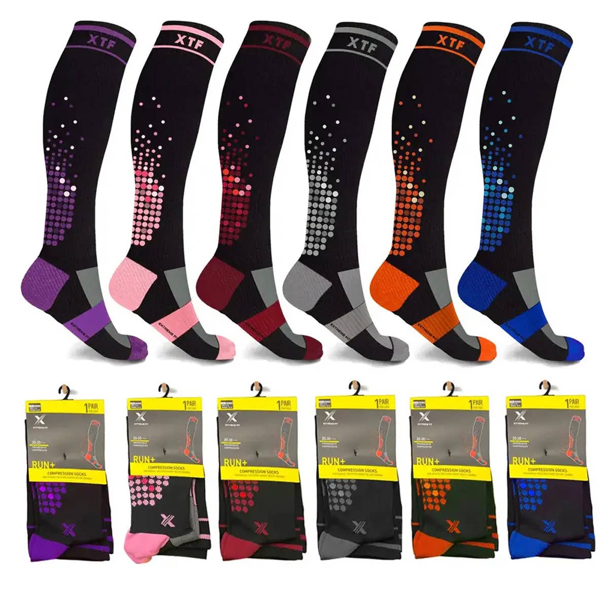 Knee-High Compression Socks - Large/X-Large (1 Pair- Assorted Designs)