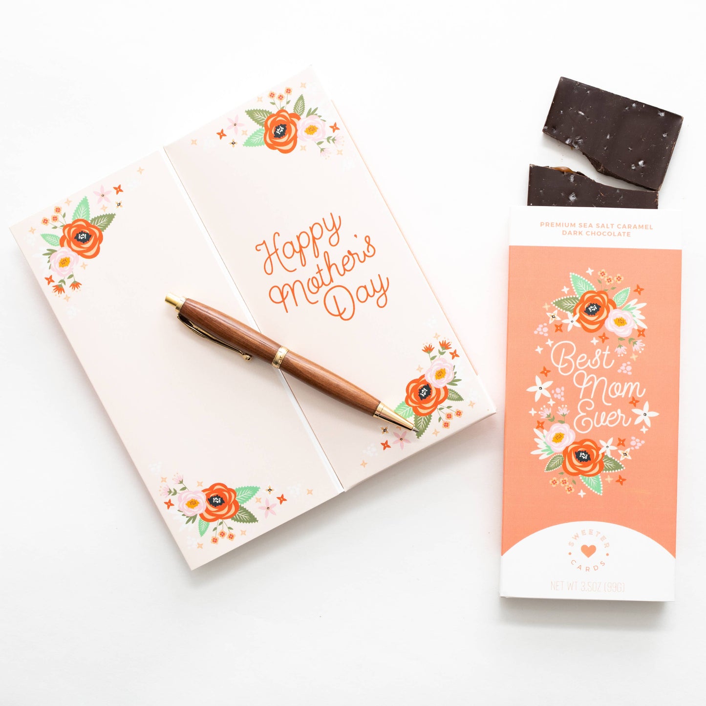 Mother's Day Card with Chocolate Bar Inside - Best Mom Ever