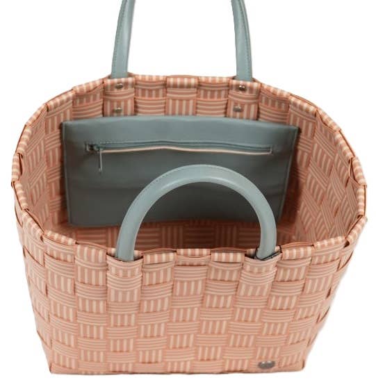 Joy Recycled Handwoven Shopper w/Inside Pocket-Copper Blush