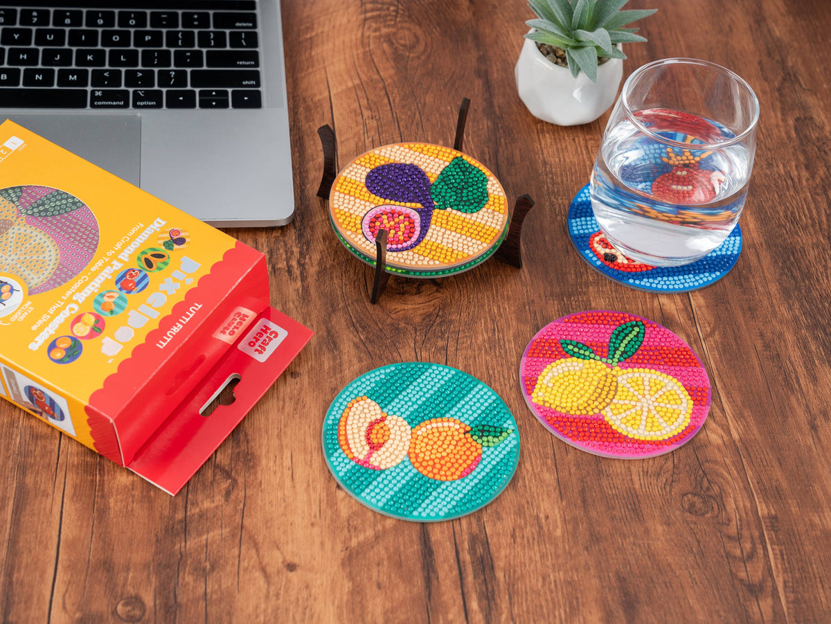 Craft Hero - PixelPop™ Diamond Art Acrylic Coaster Kit — Tutti Frutti