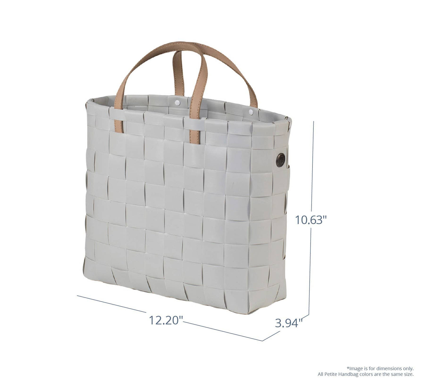 Petite Recycled Handwoven Small Tote w/Inside Pocket-Faded Blue