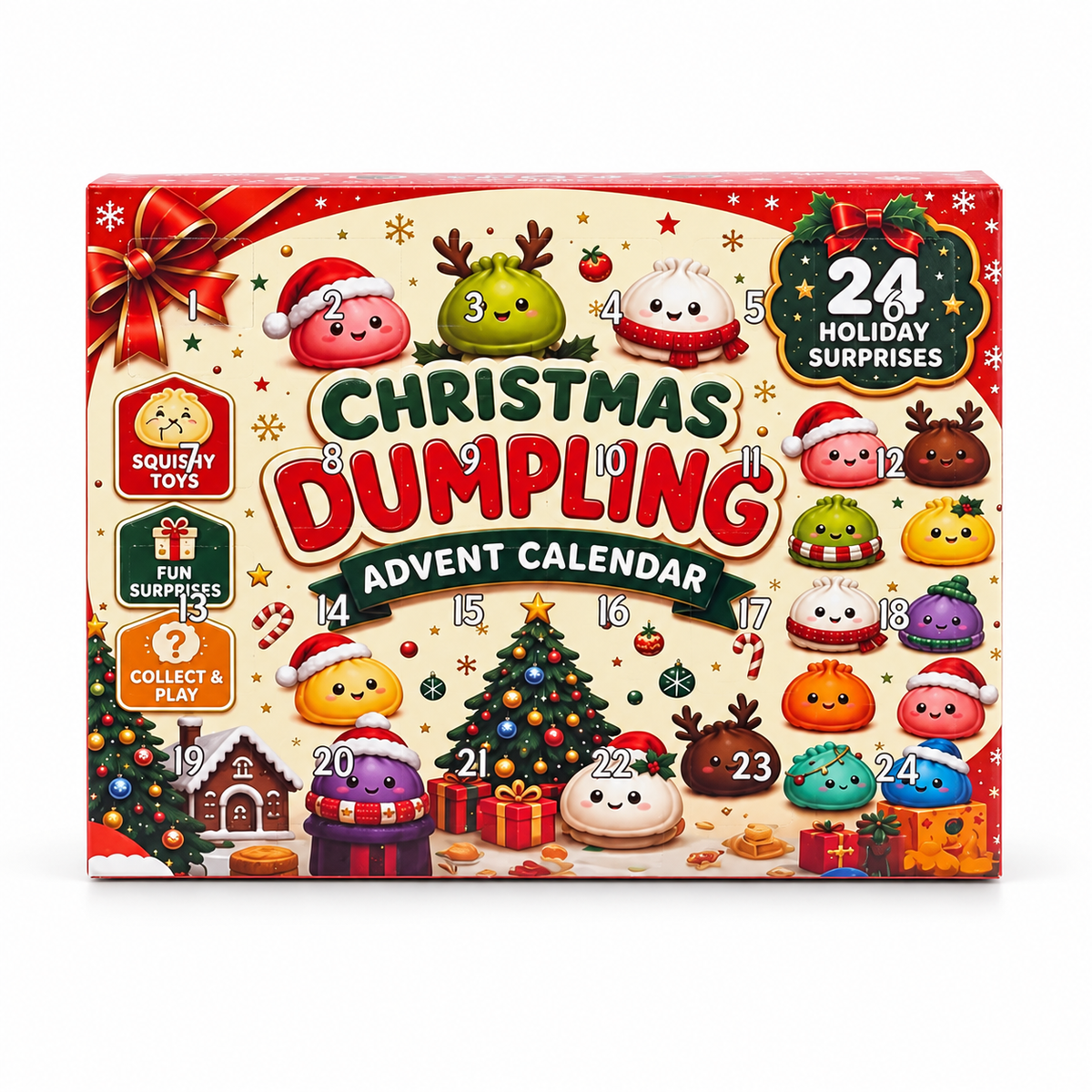 Accessiorie (We Pay All Duties) - 24-Day Christmas Emoji Dumpling Squishy Advent Calendar