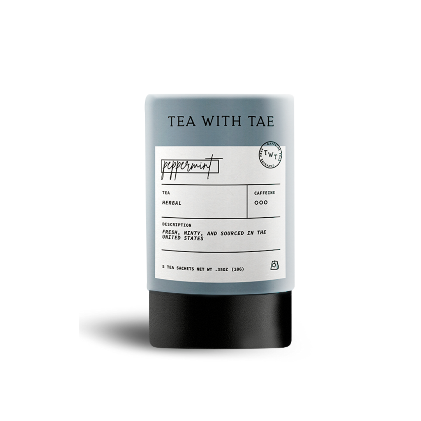 Peppermint Herbal Mini Tea Tube (5 Tea Bags)