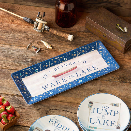 Wake At the Lake Melamine Rectangular Platter 19" x 8"