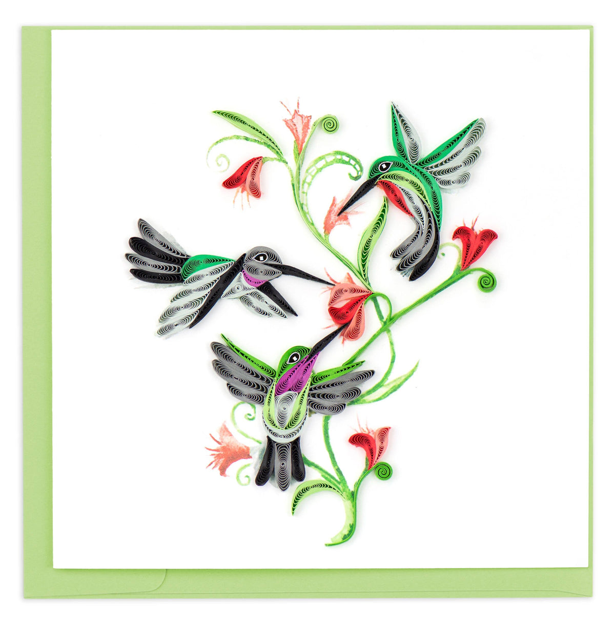 Quilling Card - Hummingbird Trio Card