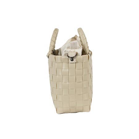 Dash Recycled Handwoven Crossbody Bag - Pale Grey