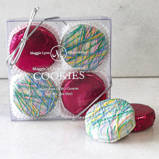 Maggie's Chocolate Covered Cookies - 4pc. Pastel Drizzle