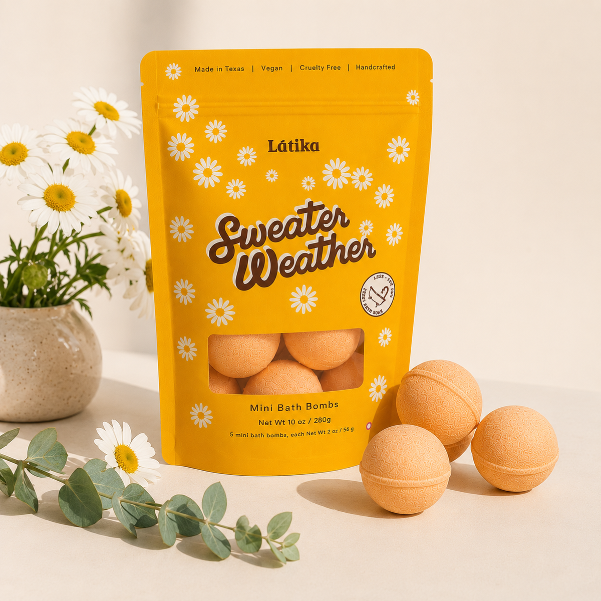 Latika Beauty - Fall Mini Bath Bombs - Sweater Weather, Fig & Amber