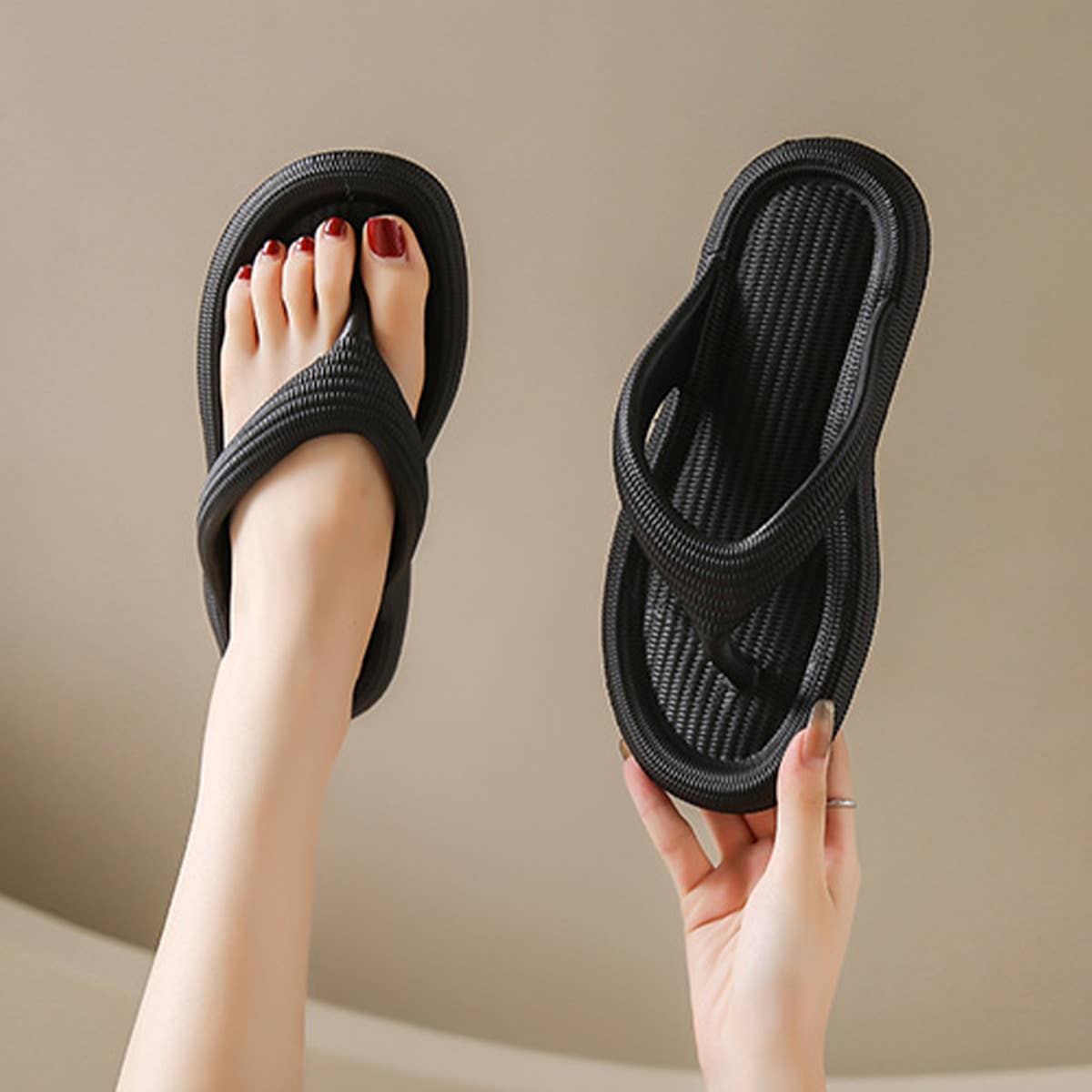 ACCITY - EVA SOLID COLOR FLIP-FLOPS SUMMER BEACH SLIPPERS_CWSHS0690