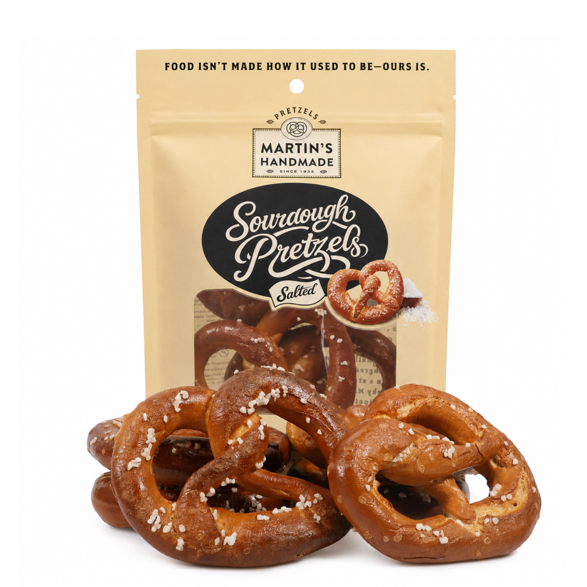 Martins Handmade Pretzels - Handmade Sourdough Pretzels, Salted – 4 Pack