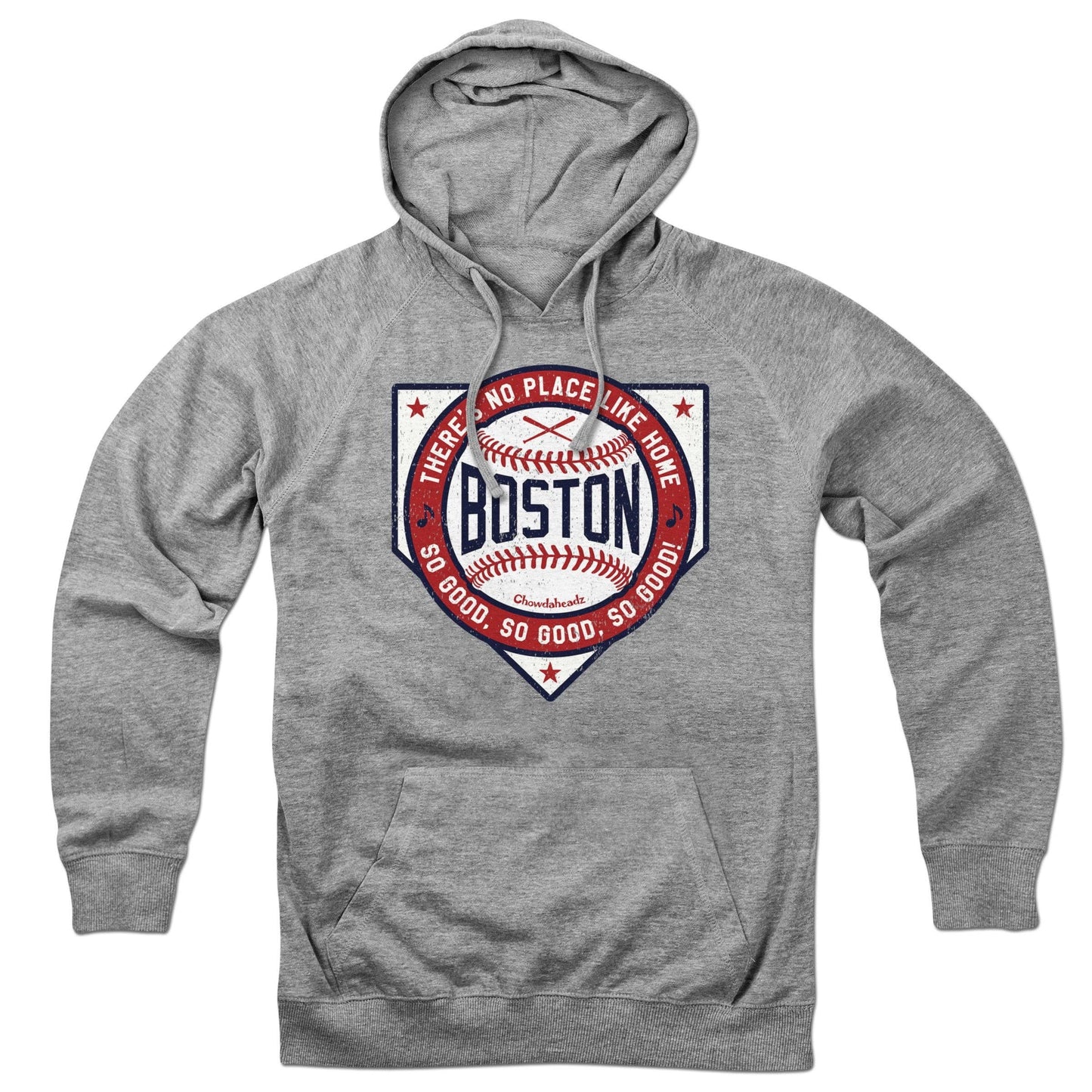 Boston There's No Place Like Home Baseball Hoodie | Gray / 3XL