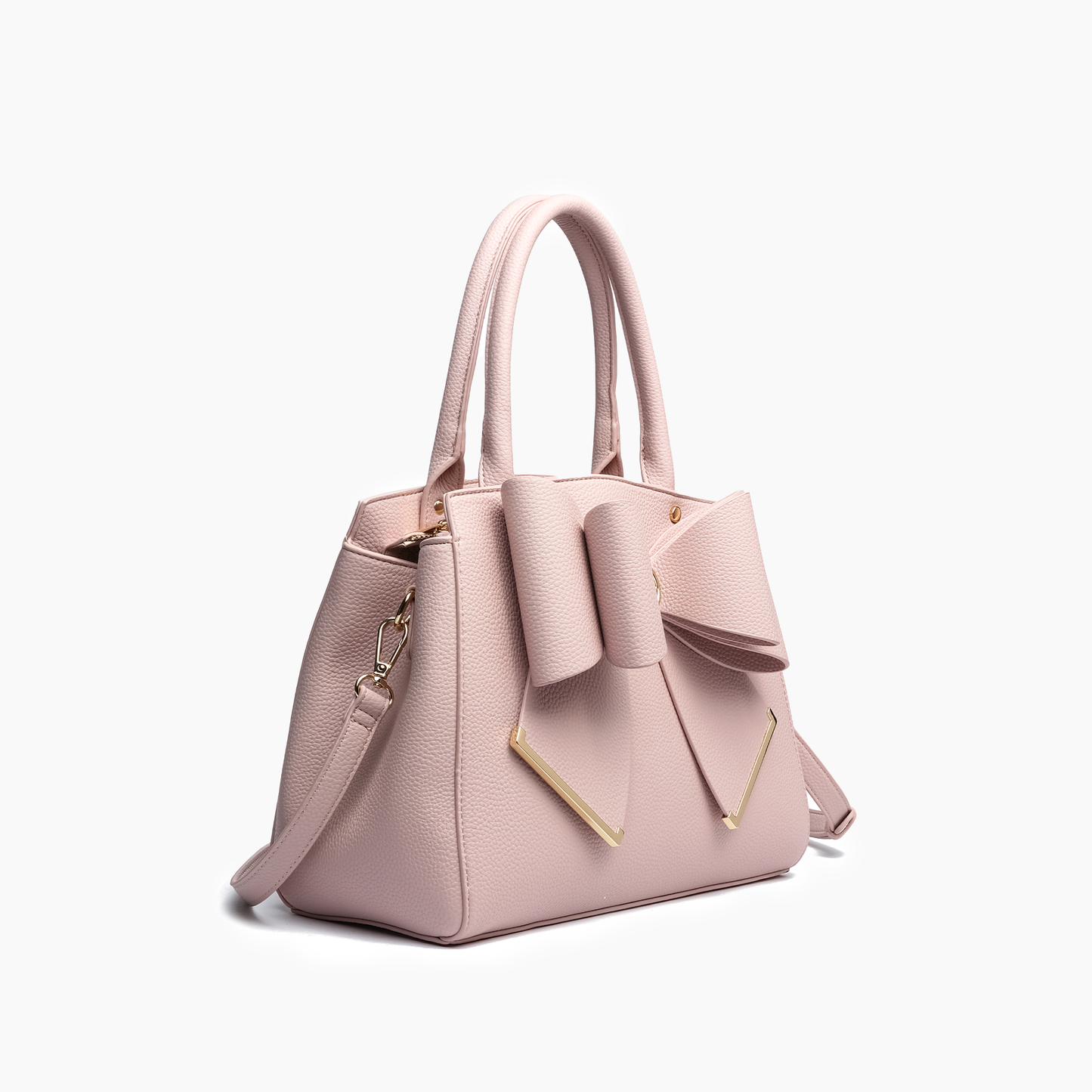 Poppy Bowtie Structured Top Handle Spring Shoulder Bag-  Beige