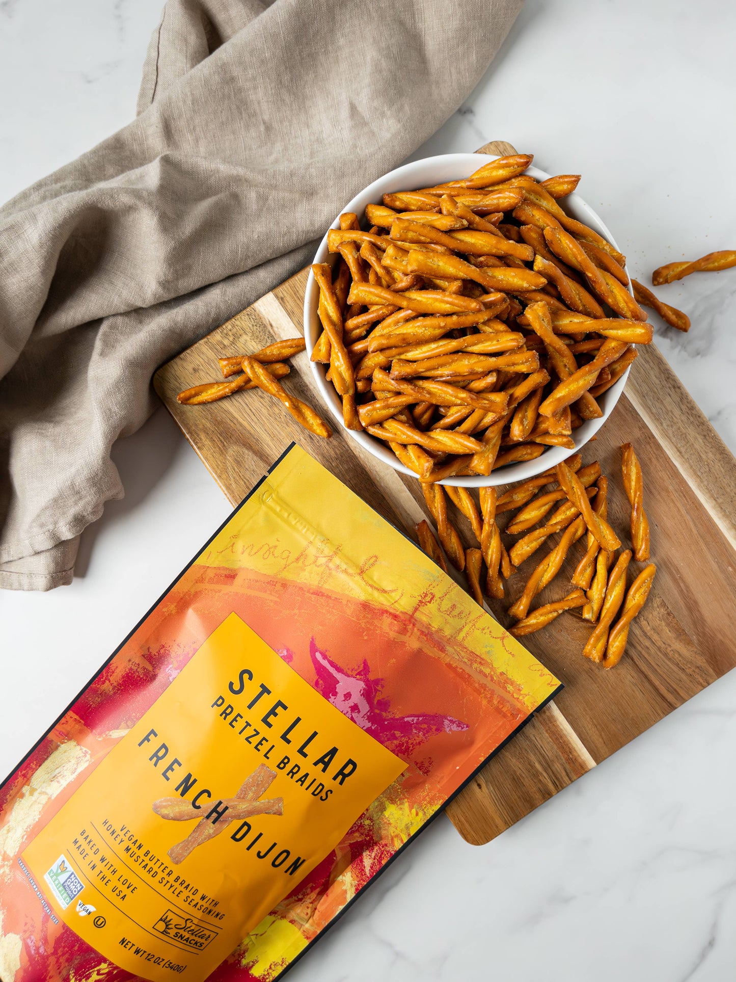 Stellar Snacks - Stellar Pretzel Braids - French Dijon- 12oz