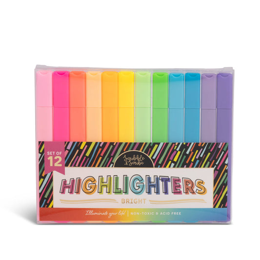 Core Home - 12pc Square Highlighter - Striped Bright