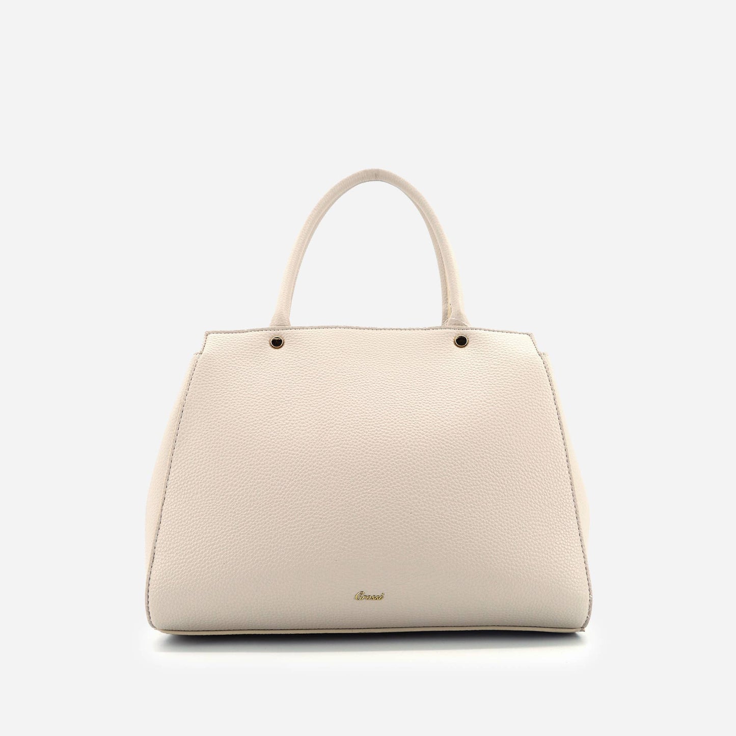 Poppy Bowtie Structured Top Handle Spring Shoulder Bag-  Beige