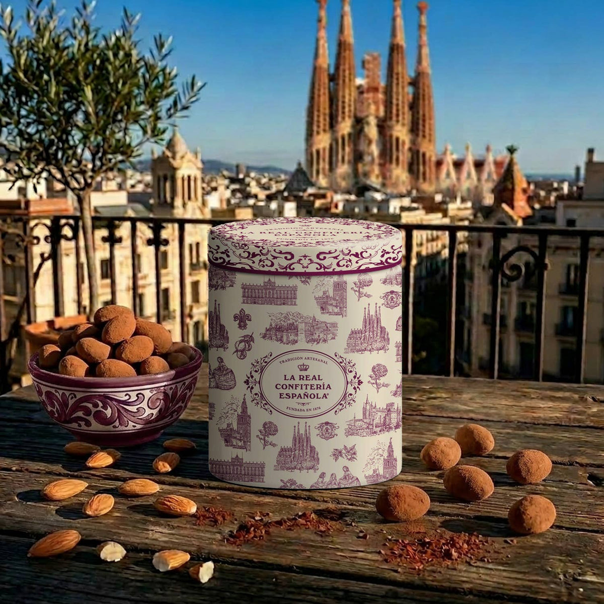 Caramelized Marcona Almond Coated in White Chocolate & Cocoa