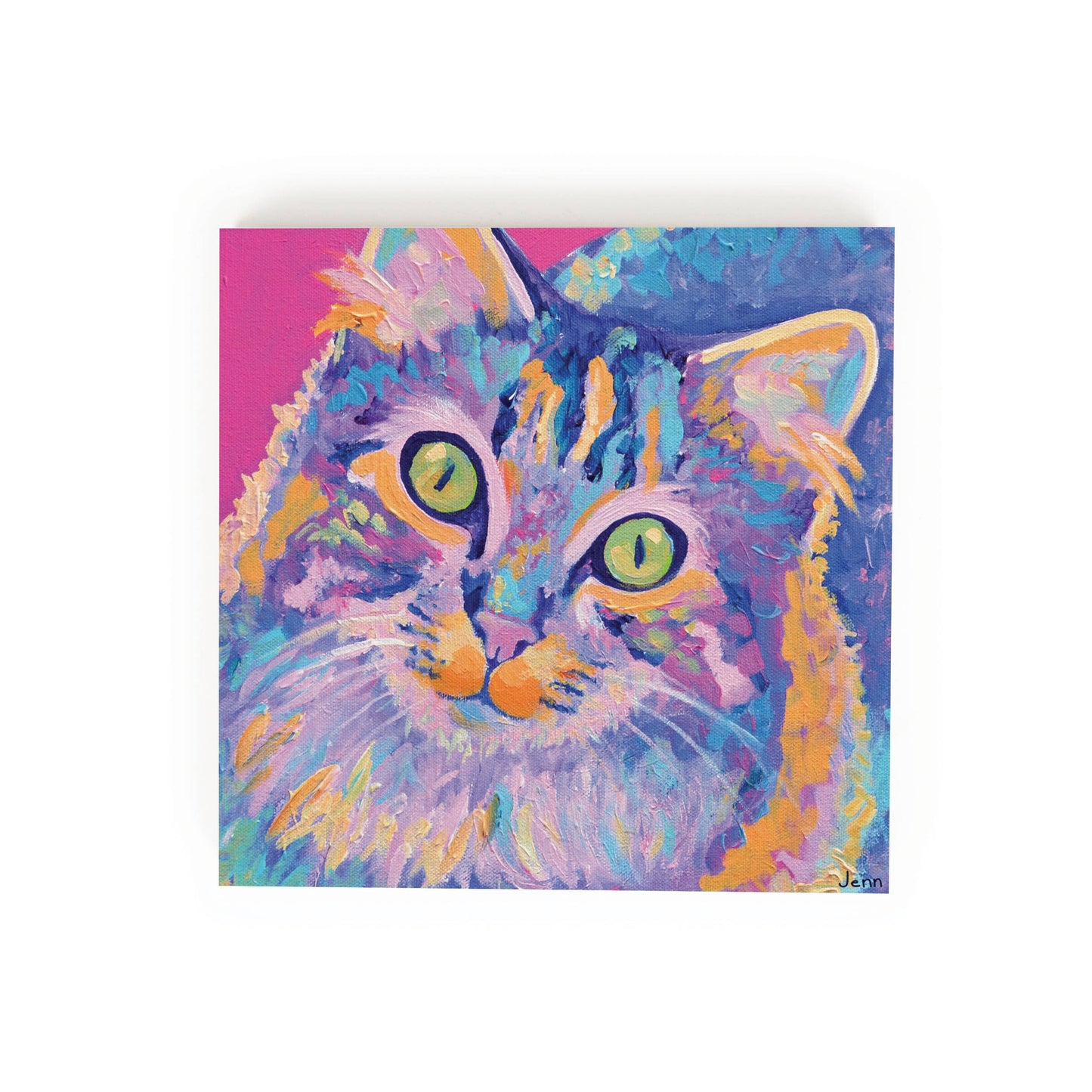 Cat Wood Block Décor