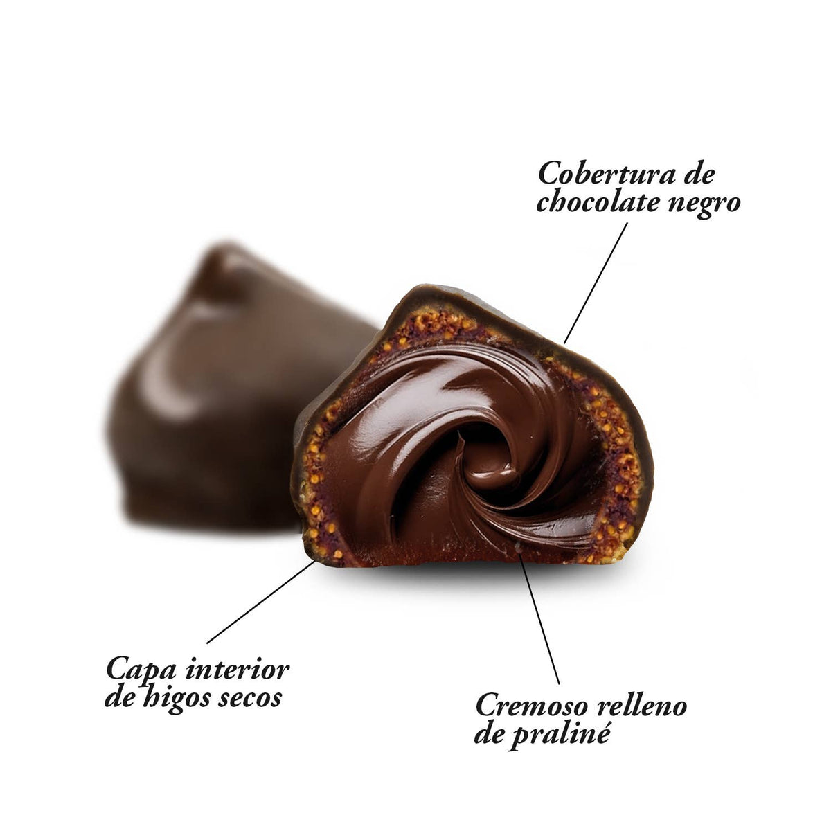Fig Bonbon with Praliné and Dark Chocolate
