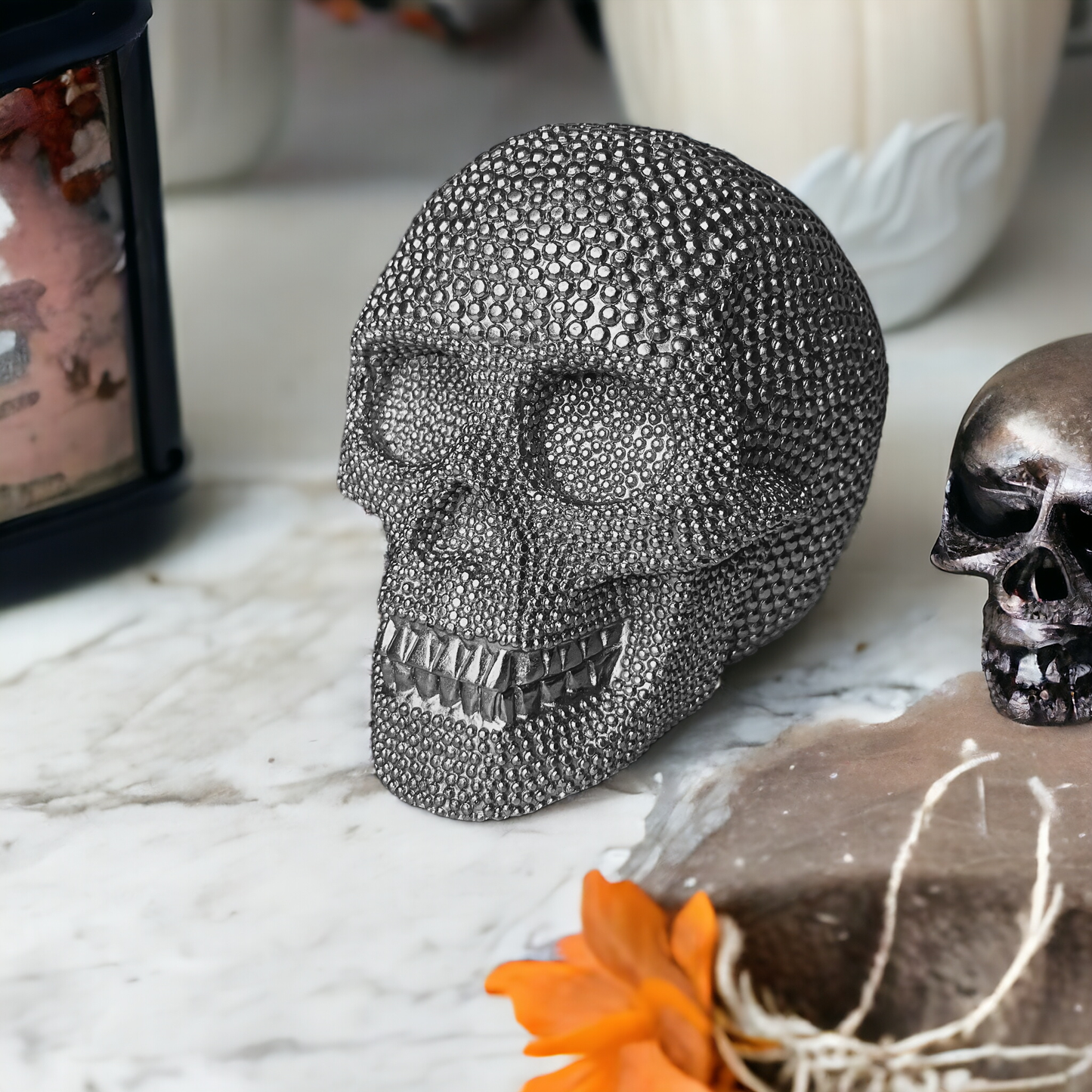 Gia Roma - Halloween Home Decor, Handmade Skeleton Head Statue Tabletop