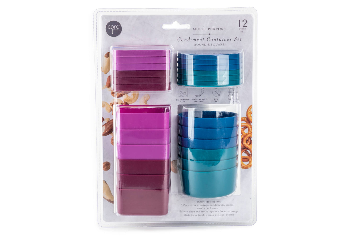 Core Kitchen Mini Condiment Container Set Multi - Gn/Am/Dj