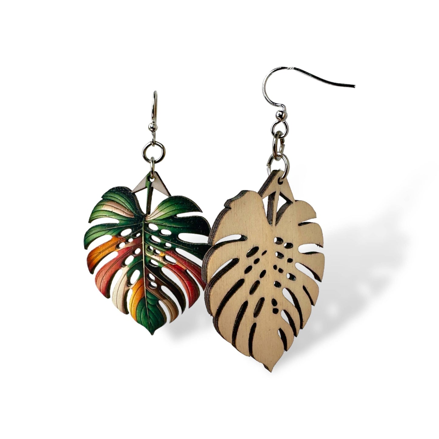 Green Tree Jewelry - Monstera Leaf Earrings #1792