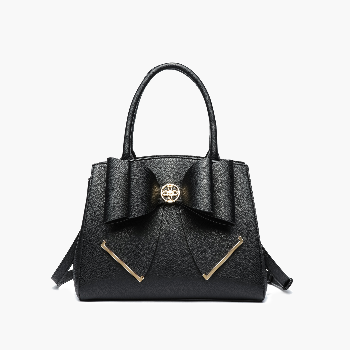 Poppy Bowtie Structured Top Handle Spring Shoulder Bag-  Beige