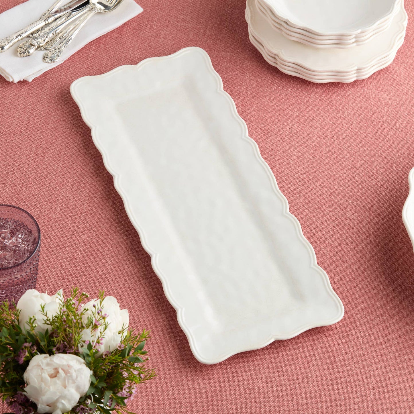 Isabella Cream Rectangular Platter 19" x 8"