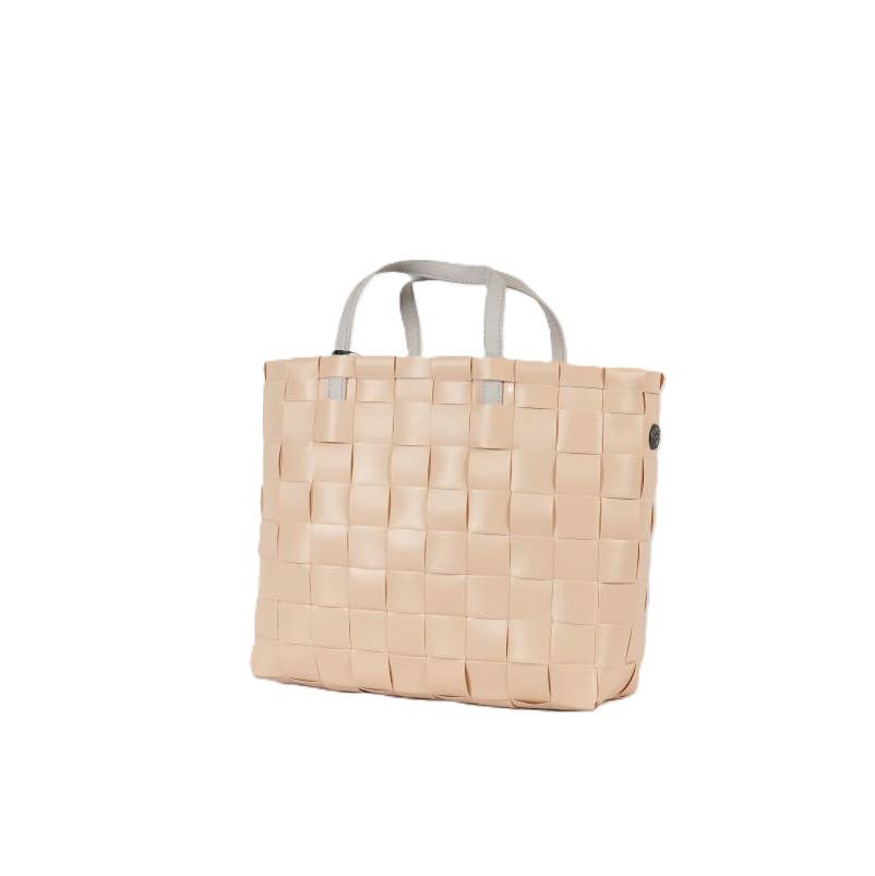 Handed By - Petite Recycled Handwoven Small Tote w/Inside Pocket-Beige