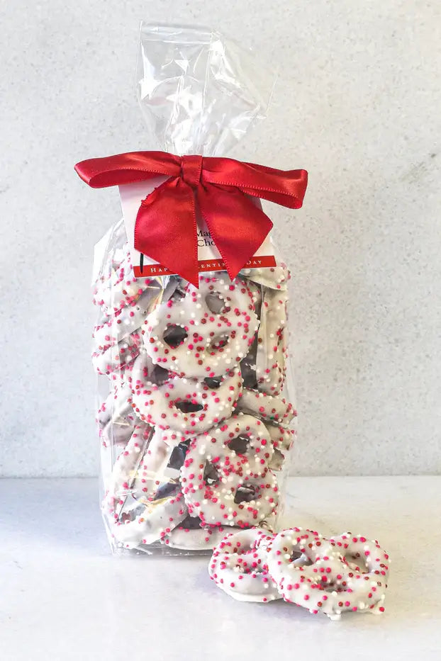 Valentine's 5 oz White Chocolate Covered Pretzels Mini Pretzels